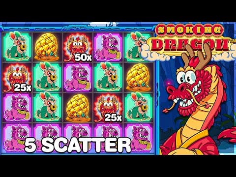 5 SCATTER BONUS On SMOKING DRAGON SLOT!! (NEW)