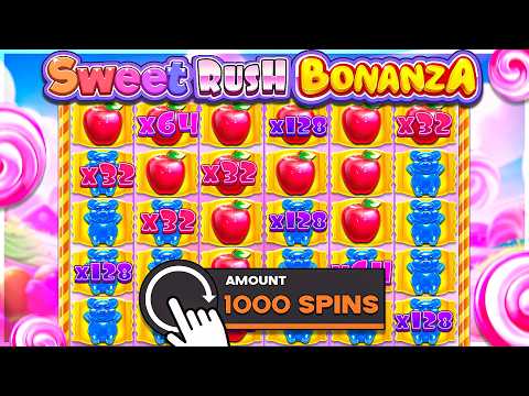1000 SPINS On SWEET RUSH BONANZA SLOT!!